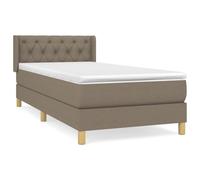 Yisssmeng Letto a molle, 80 x 200 cm, tortora con materasso a molle insacchettate e topper, moderno letto degli ospiti, rivestimento in tessuto robusto, per camera da letto, camera dei ragazzi e