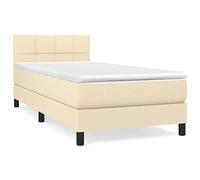 Yisssmeng Letto a molle, 90 x 190 cm, moderno letto singolo con materasso e topper, testiera regolabile in altezza, robusto letto per gli ospiti per camera da letto dei ragazzi, camera degli ospiti