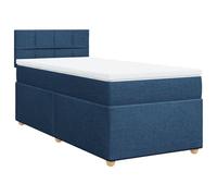 Yisssmeng Letto a molle 90 x 200 cm, blu con materasso a molle insacchettate e topper lavabile in poliestere traspirante, comodo letto singolo per camera dei ragazzi, camera degli ospiti o piccole