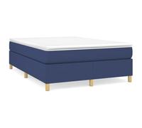 Yisssmeng Letto a molle blu 140 x 190 cm con materasso e topper, moderno rivestimento in tessuto, materasso a molle insacchettate di media durezza, set completo per camera da letto, camera dei ragazzi