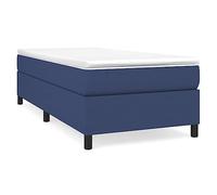 Yisssmeng Letto a molle blu 90 x 190 cm con materasso e topper per single giovani ospiti camera da letto design moderno con molle insacchettate e rivestimento in tessuto per un riposo notturno