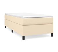 Yisssmeng Letto a molle color crema, 100 x 200 cm, con materasso e topper, rivestimento in tessuto traspirante, con molle insacchettate, superficie media, design moderno per camera da letto, camera