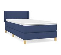 Yisssmeng Letto a molle con materasso blu, 80 x 200 cm, rivestimento in tessuto, per letto singolo, testiera regolabile, per camera dei ragazzi, camera degli ospiti, divano letto, piccolo e compatto