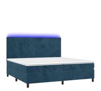 Yisssmeng Letto a molle con materasso e LED blu scuro, 200 x 200 cm, lussuoso letto matrimoniale regolabile, con molle insacchettate, comfort per camera da letto e camera degli ospiti