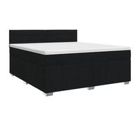 Yisssmeng Letto a molle con materasso e topper nero, 180 x 200 cm | Letto matrimoniale moderno per la tua camera da letto con testiera regolabile in altezza e fodere rimovibili e lavabili.