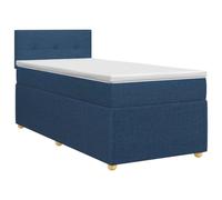 Yisssmeng letto a molle con materasso e topper, tessuto blu, 90 x 190 cm | Letto singolo moderno per la camera da letto con testiera regolabile in altezza e federe lavabili per un elevato comfort.