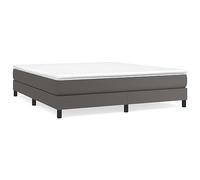 Yisssmeng Letto a molle grigio 160 x 200 cm ecopelle con materasso a molle insacchettate e topper per camera da letto, adulti, ospiti, comfort e resistenza