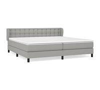 Yisssmeng Letto a molle, grigio chiaro, 200 x 200 cm, materasso e topper, con molle insacchettate, altezza 20 cm, struttura in legno di larice, design moderno e spazio per camera da letto, camera