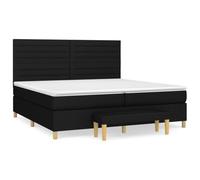 Yisssmeng Letto a molle nero, 200 x 200 cm, con materasso a molle insacchettate, testiera regolabile in altezza e panchina in poliestere, per camera da letto, camera degli ospiti, design moderno