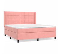 Yisssmeng Letto a molle rosa, 160 x 200 cm, in velluto, regolabile in altezza, con molle insacchettate, per camera da letto, camera dei ragazzi