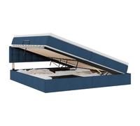Yisssmeng Letto con contenitore da 200 x 200 cm, con materasso e topper, letto imbottito con contenitore e rete a doghe, letto matrimoniale con sollevamento idraulico, struttura del letto in legno e