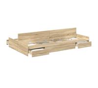 Yisssmeng Letto con vano portaoggetti, 120 x 200 cm, struttura letto con testiera e 4 cassetti, moderno letto funzionale in rovere Sonoma per camera da letto, letto matrimoniale in legno