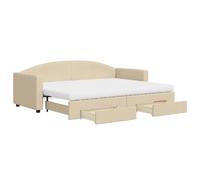 Yisssmeng Letto giornaliero allungabile, 80 x 200 cm, con cassetti, divano letto in tessuto per soggiorno, camera dei ragazzi, letto per gli ospiti salvaspazio con materassi e cassapanca