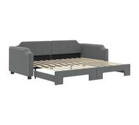 Yisssmeng Letto giornaliero allungabile, grigio scuro, 80 x 200 cm, 2 in 1, divano letto con cassetta a rotelle, tessuto in poliestere, struttura in metallo, design moderno, robusto, per soggiorno