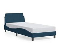 Yisssmeng Letto imbottito Dover, 80 x 200 cm, in velluto, con testiera e rete a doghe, design moderno a onde per camera da letto e camera degli ospiti
