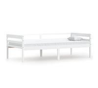 Yisssmeng Letto in legno massiccio, 90 x 200 cm, bianco in pino, design moderno, robusta e durevole, rete a doghe e spazio per bambini, ragazzi, ospiti, camera da letto