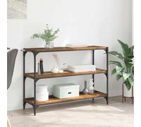 Yisssmeng Libreria 100 x 33 x 70,5 cm in legno anticato composito e ferro nero, design industriale loft, robusto scaffale a 3 scomparti per soggiorno, casa, ufficio, camera da letto