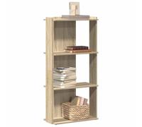 Yisssmeng Libreria a 3 ripiani, in rovere Sonoma, 60 x 30 x 120 cm, resistente materiale in legno, pratico scaffale con design moderno, per ufficio, camera da letto, corridoio