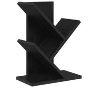 Yisssmeng Libreria a 3 ripiani, piccola libreria in legno, 30 x 18 x 40 cm, salvaspazio, per tavolo e ufficio, organizer per libri e decorazioni, nero