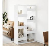 Yisssmeng Libreria bianca 100 x 33 x 175 cm, in legno dal design moderno con 8 scomparti, per camera da letto, soggiorno, ufficio, corridoio