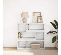 Yisssmeng Libreria bianca 100 x 33 x 94,5 cm, in legno dal design moderno con 6 scomparti come divisorio o scaffale per soggiorno, ufficio, camera da letto