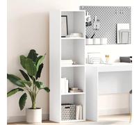 Yisssmeng Libreria bianca 40 x 30 x 152 cm, materiale in legno, design moderno, robusto con 5 scomparti aperti per libri e decorazioni, camera da letto, soggiorno, ufficio