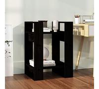 Yisssmeng Libreria divisoria in legno massiccio, 41 x 35 x 57 cm, colore nero, design moderno, senza parete posteriore, spazio per soggiorno, camera da letto, corridoio, ufficio