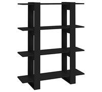 Yisssmeng Libreria divisoria nera, 100 x 30 x 123,5 cm, in legno, grande scaffale e scaffale portaoggetti per soggiorno, ufficio e corridoio