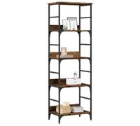 Yisssmeng Libreria effetto legno antico 50 x 33 x 153 cm in legno robusto scaffale con 4 scomparti, design moderno per soggiorno, ufficio e corridoio
