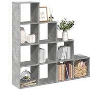 Yisssmeng Libreria grigio cemento 131,5 x 29 x 131,5 cm, 10 cubi moderno divisorio in legno robusto e durevole per Living Room, Office and Bedroom