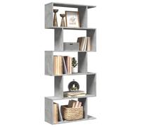 Yisssmeng Libreria grigio cemento, 70 x 24 x 161 cm, moderna divisoria, scaffale a 5 ripiani, robusto ed elegante, come scaffale per Living Room, ufficio, camera da letto