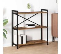 Yisssmeng Libreria in legno antico, 80 x 30 x 83 cm, design industriale con piedini regolabili e traverse, grande spazio di archiviazione, costruzione robusta per soggiorno, ufficio, camera da letto