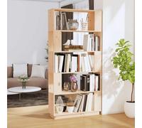 Yisssmeng Libreria in pino massiccio, 80 x 25 x 163,5 cm, divisorio senza parete posteriore, scaffale con struttura in legno robusto da 14,8 kg, design moderno per ufficio, soggiorno, corridoio