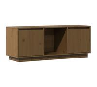 Yisssmeng Lowboard TV marrone miele 110,5 x 35 x 44 cm, credenza con spazio per ricevitore e console