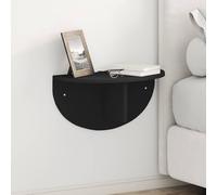 Yisssmeng Mensola da parete, colore nero, 48 x 24 x 24 cm, set da 2 pezzi, moderna Floating Shelf in materiale di legno, durevole e robusta, per soggiorno, camera da letto, ufficio, corridoio