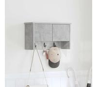 Yisssmeng Mensola da parete in cemento grigio, 50 x 20 x 30 cm, in legno con 2 ante e ripiani, design moderno e salvaspazio, facile da montare per corridoio, camera da letto, soggiorno, bagno