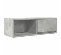 Yisssmeng Mobile basso per TV, grigio cemento, 80 x 31 x 25,5 cm, in legno con cassetto e scomparto, montaggio a parete, design moderno e robustezza per soggiorno, camera da letto, corridoio