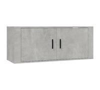 Yisssmeng Mobile da parete per TV, grigio cemento, 100 x 34,5 x 40 cm, in legno a 2 scomparti, design moderno, robusto e salvaspazio, per soggiorno, corridoio, camera da letto