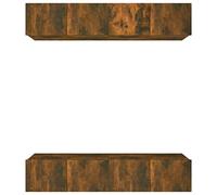 Yisssmeng Mobile per TV, set da 4 pezzi, 80 x 30 x 30 cm, in legno a parete, design moderno, con 2 scomparti pieghevoli, robusto e salvaspazio, per soggiorno, camera da letto, corridoio