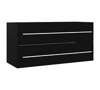 Yisssmeng Mobile sottolavello, 100 x 38,5 x 48 cm, nero, in legno, con cassetto e portasciugamani, moderno, per il bagno