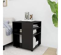 Yisssmeng Mobile Storage Cabinet Black 60 x 53 x 72 cm, Modern Rolling Cupboard with Lockable Wheels, Durable Wood-composite Organizer for Office, Living Room, Corridor