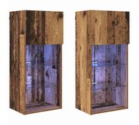 Yisssmeng Mobile TV in legno vecchio set da 2 pezzi, 40,5 x 30 x 90 cm, con 8 ripiani, per soggiorno, camera da letto, corridoio