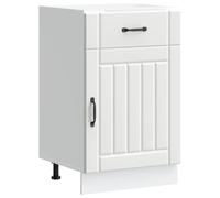 Yisssmeng Mobiletto da cucina Lucca bianco in legno 50 x 46 x 81,5 cm con piedini regolabili, utilizzabile più volte come comò da cucina o credenza per corridoio, sala da pranzo e soggiorno