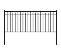 Yisssmeng Modern Black Garden Fence Panel 200 x 130 cm in acciaio verniciato a polvere per privacy, barriera per animali domestici, fioriera edging, assemblaggio facile fai da te per yard, patio