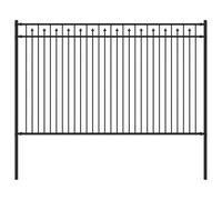 Yisssmeng Modern Black Powder-Coated Steel Garden Fence Panel 200 x 166 cm Interlocking Border Barrier for Outdoor Privacy, Pet Barrier, Flower Bed Edging, Patio, Yard and Pathway