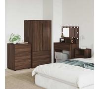 Yisssmeng Modern Storage Cabinet 60 x 48 x 81 cm in legno di quercia marrone con 3 scomparti & Glide Drawers for Living Room Bedroom Corridor