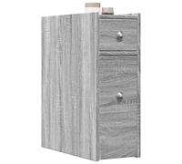 Yisssmeng Narrow Rolling Bathroom Cabinet 21,5 x 50 x 60 cm Grigio Sonoma Wood Composite with Wheels Slim Cleaning Supply Cupboard for Bathroom Kitchen Living Room Corridor