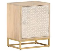 Yisssmeng Nightstand 40 x 30 x 50 cm Solid Mango Wood & Iron Side Storage Cabinet with Drawer, Stable Open Shelf, Modern Urban Look Easy Assembly, for Bedroom Living Room Home Hallway