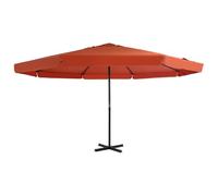 Yisssmeng Ombrellone 500 cm rosso terracotta con asta in alluminio e manovella UV resistente alle intemperie per giardino, terrazza, balcone