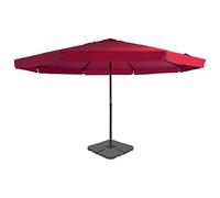 Yisssmeng Ombrellone rosso 5 m con telaio in alluminio e base a croce portatile, altezza 3,85 m, manovella, protezione UV, robusto per giardino, terrazza, balcone